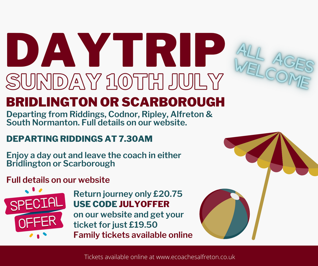 Day Trip to Bridlington & Scarborough, July 10th
